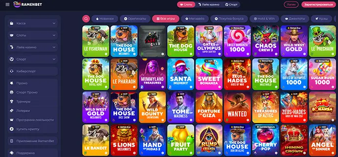 Игровые автоматы Ramenbet Casino